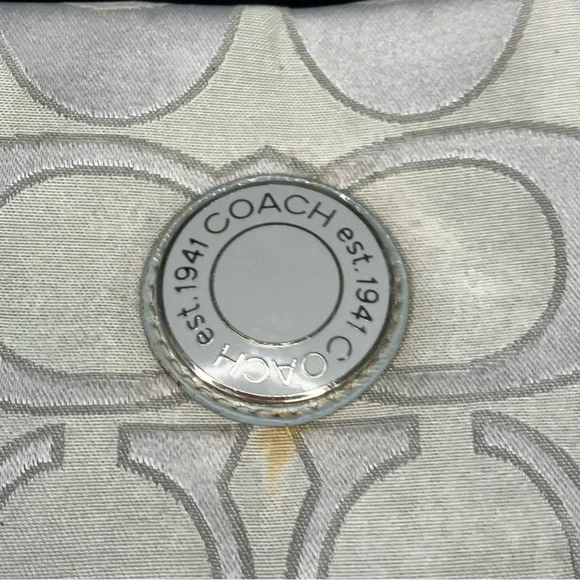 Women’s COACH Crossbody Gray Bag Signature Canvas E1280- F19450. Pre-owned - Picture 11 of 13